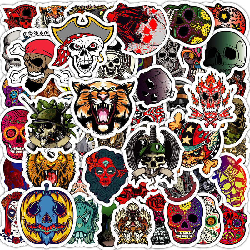 50 Pcs Skull Graffiti Stickers | Gthic.com