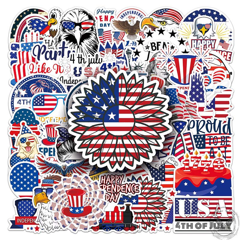 American Sticker Design 50Pcs American Flag Design Independence Day Sticker – GTHIC