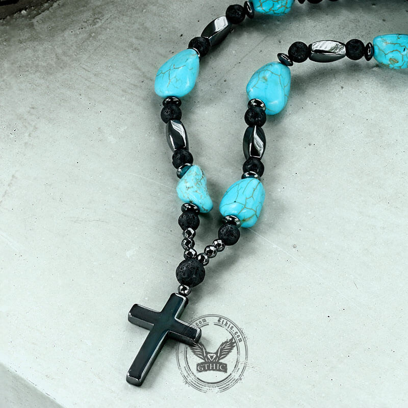 60 cm Turquoise Bead Necklace | Gthic.com