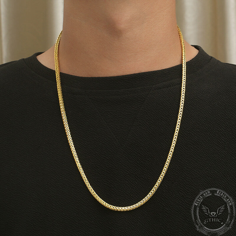 Water Ripple Stainless Steel Gold Chain, 6 mm / 60 cm