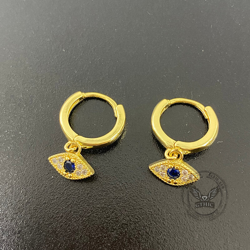 6 Pairs Gold Evil Eye Stainless Steel Earrings | Gthic.com