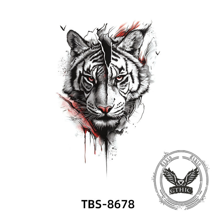6 Pcs Roaring Tiger Temporary Tattoo Stickers 02 | Gthic.com
