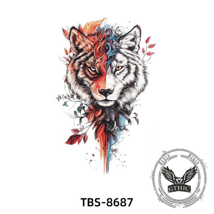 6 Pcs Roaring Tiger Temporary Tattoo Stickers