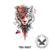 6 Pcs Roaring Tiger Temporary Tattoo Stickers