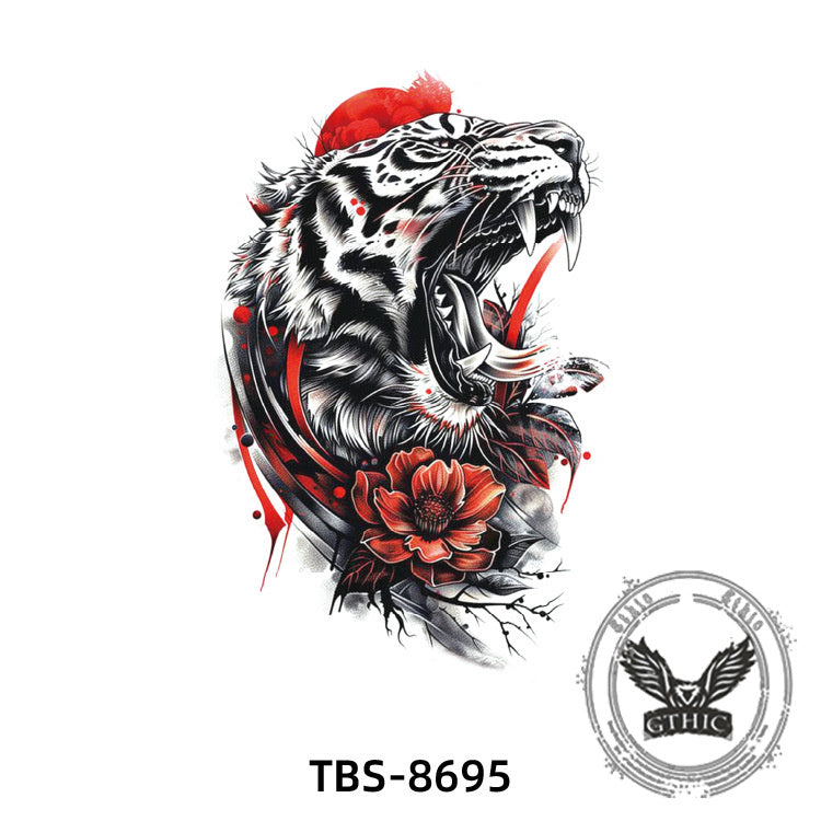 6 Pcs Roaring Tiger Temporary Tattoo Stickers
