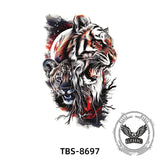 6 Pcs Roaring Tiger Temporary Tattoo Stickers