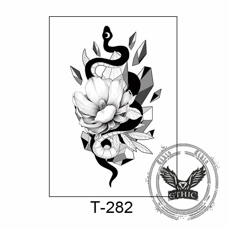 7 Pcs Animal Skull Geisha Temporary Tattoo Stickers 02 | Gthic.com