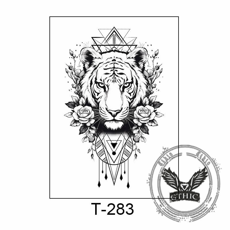 7 Pcs Animal Skull Geisha Temporary Tattoo Stickers 03 | Gthic.com