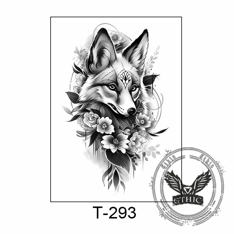 7 Pcs Animal Skull Geisha Temporary Tattoo Stickers