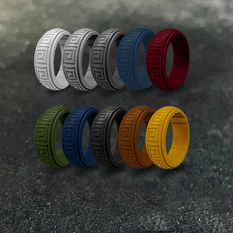 8 mm Meander Silicone Sports Ring | Gthic.com