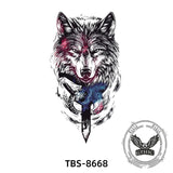 8 Pcs Fierce Wolf Temporary Tattoo Stickers 03 | Gthic.com