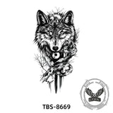 8 Pcs Fierce Wolf Temporary Tattoo Stickers