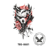 8 Pcs Fierce Wolf Temporary Tattoo Stickers