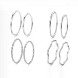 8 Pieces Stainless Steel Minimalist Ring Set | Gthic.com