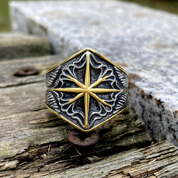 8 Point Star Sterling Silver Ring | Gthic.com