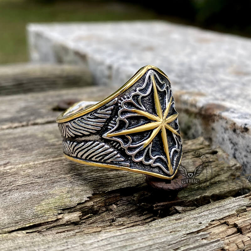 8 Point Star Sterling Silver Ring | Gthic.com