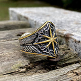 8 Point Star Sterling Silver Ring | Gthic.com