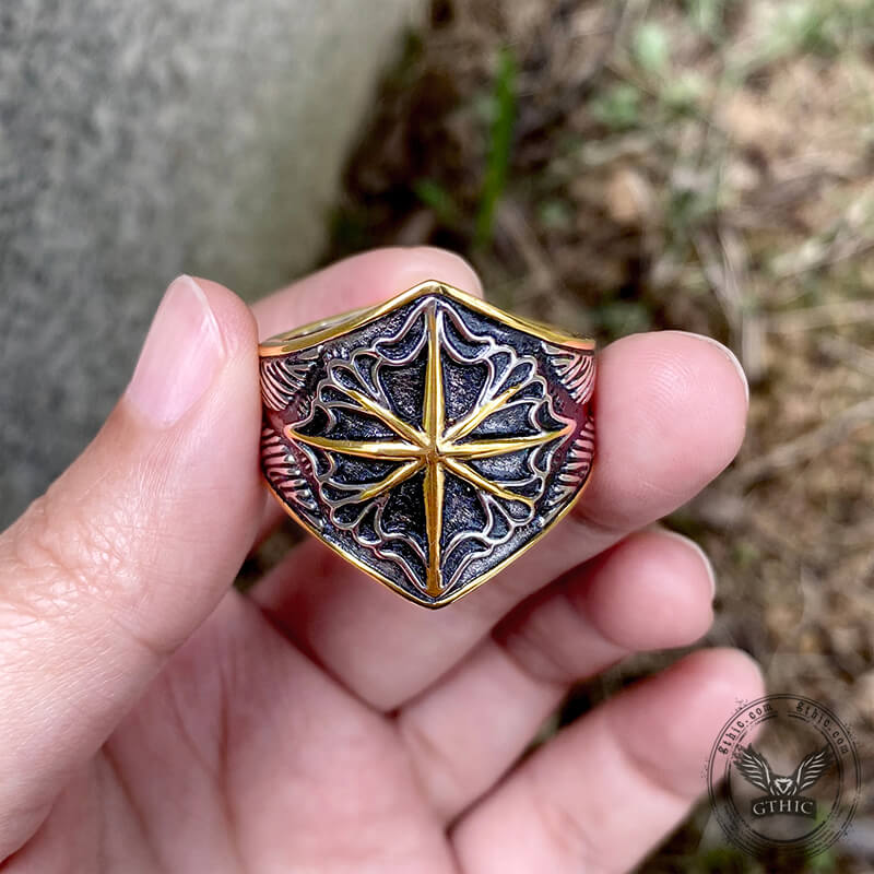 8 Point Star Sterling Silver Ring | Gthic.com