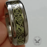 8mm Dragon Pattern Titanium Band Ring | Gthic.com
