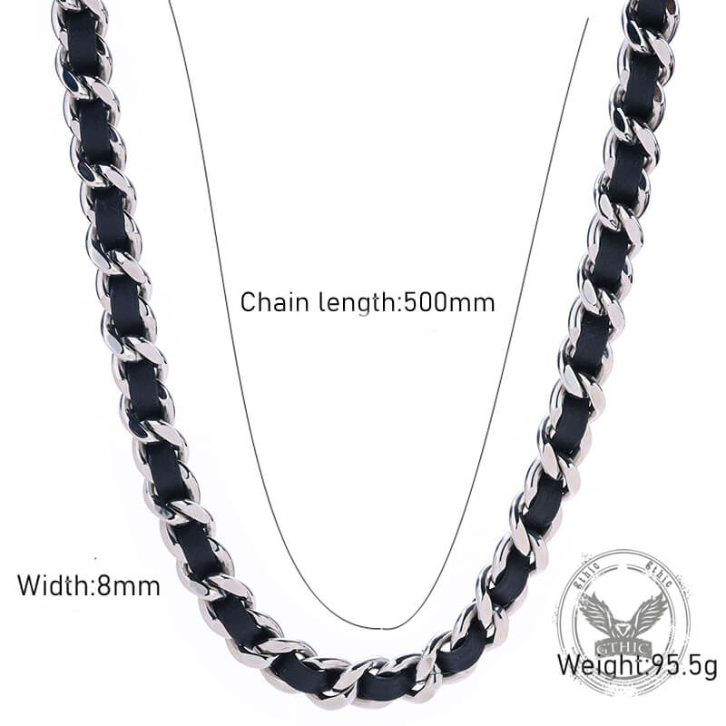 8mm Minimalist Stainless Steel Cuban Chain Necklace