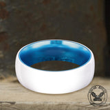 8mm Simple White Ceramic Band Ring