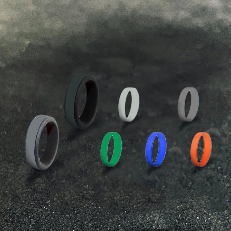 8mm Wide DIY Color Combination Silicone Ring | Gthic.com