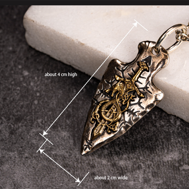 Dragon Sword Arrow Sterling Silver Pendant