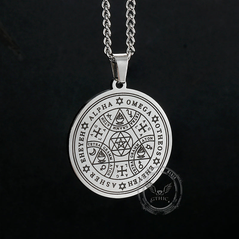 Enochian Rune Hexagram Stainless Steel Pendant