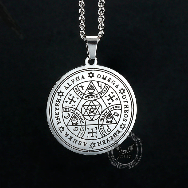 Enochian Rune Hexagram Stainless Steel Pendant