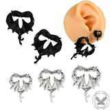 Heart Shape Double Dragon Stainless Steel Ear Gauge | Gthic.com