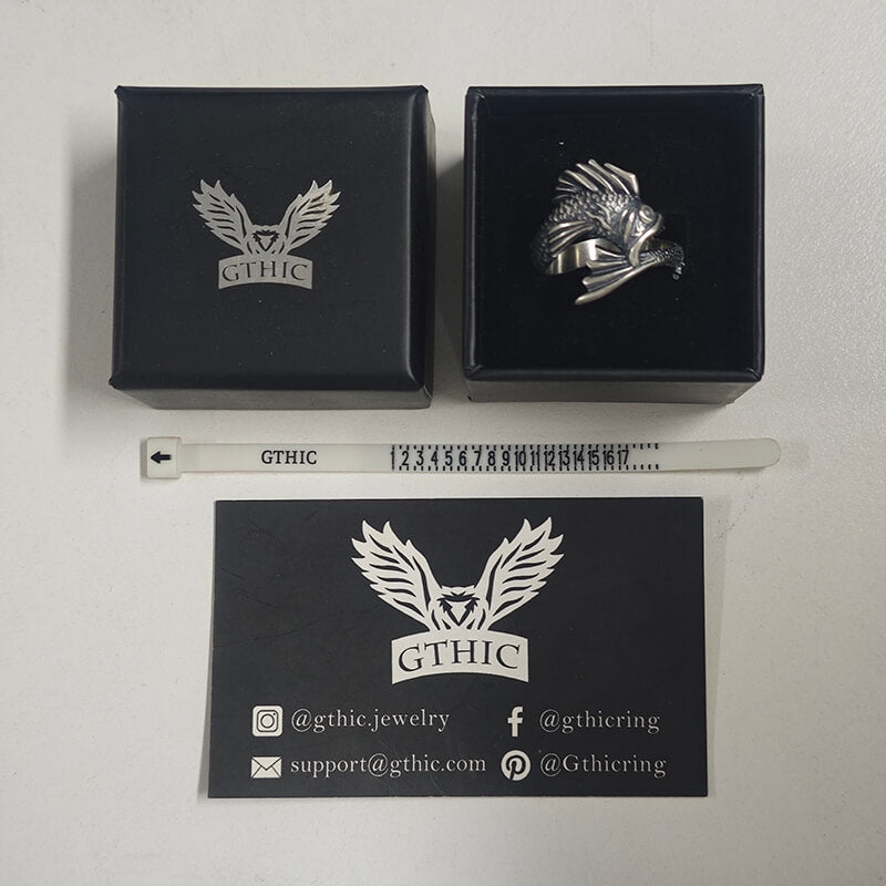 Gothic Mutant Fish Sterling Silver Animal Ring