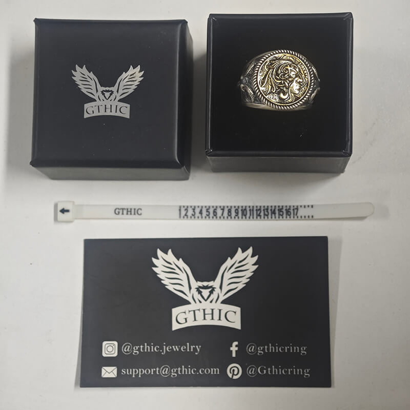 1936 Wild Man Sterling Silver Hobo Nickel Ring