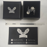 Gothic Love Kiss Sterling Silver Skull Ring