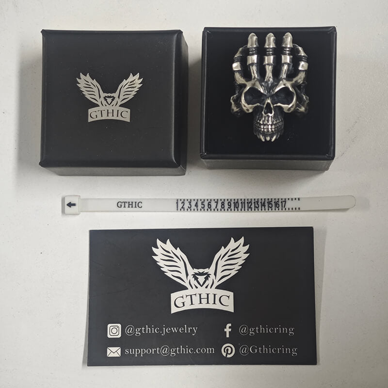 Exaggerated Manipulator Skull Sterling Silver Ring