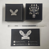 Exaggerated Manipulator Skull Sterling Silver Ring