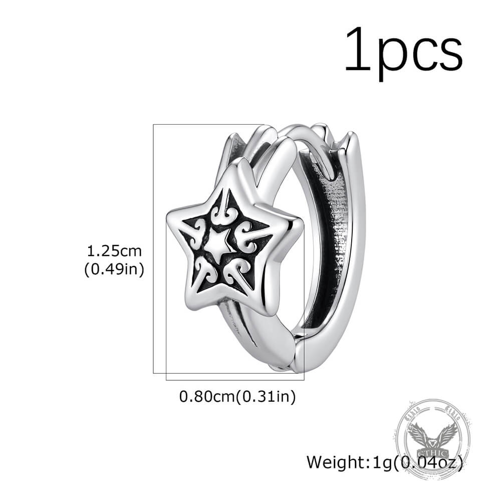Punk Pentagram Stainless Stee Hoop Earrings