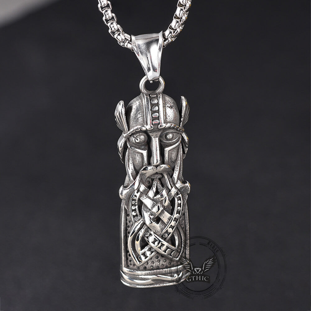 Viking Odin Portrait Warrior Stainless Steel Pendant