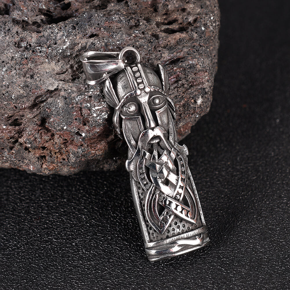 Viking Odin Portrait Warrior Stainless Steel Pendant