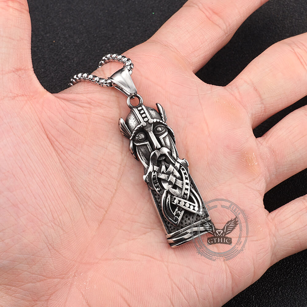 Viking Odin Portrait Warrior Stainless Steel Pendant
