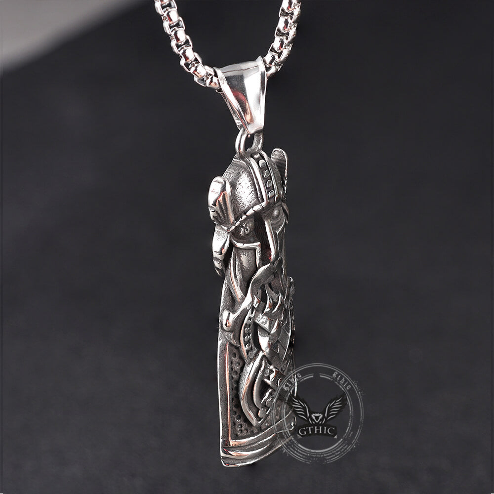 Viking Odin Portrait Warrior Stainless Steel Pendant