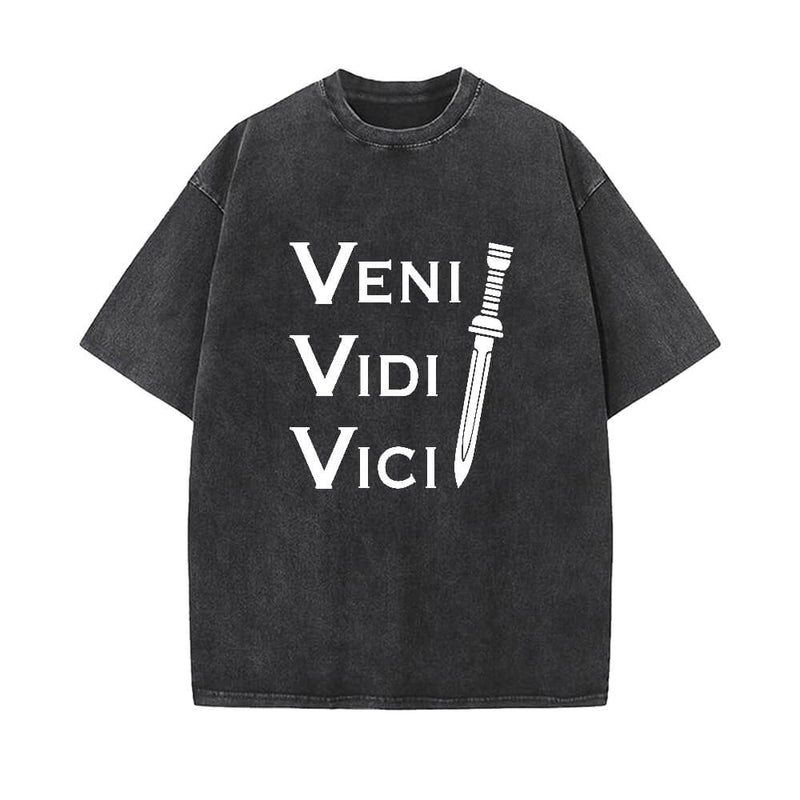 Vintage Veni Vidi Vici Washed T-shirt | Gthic.com