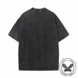 Not In The Mood Skeleton Rose Graphic Vintage Washed T-shirt | Gthic.com