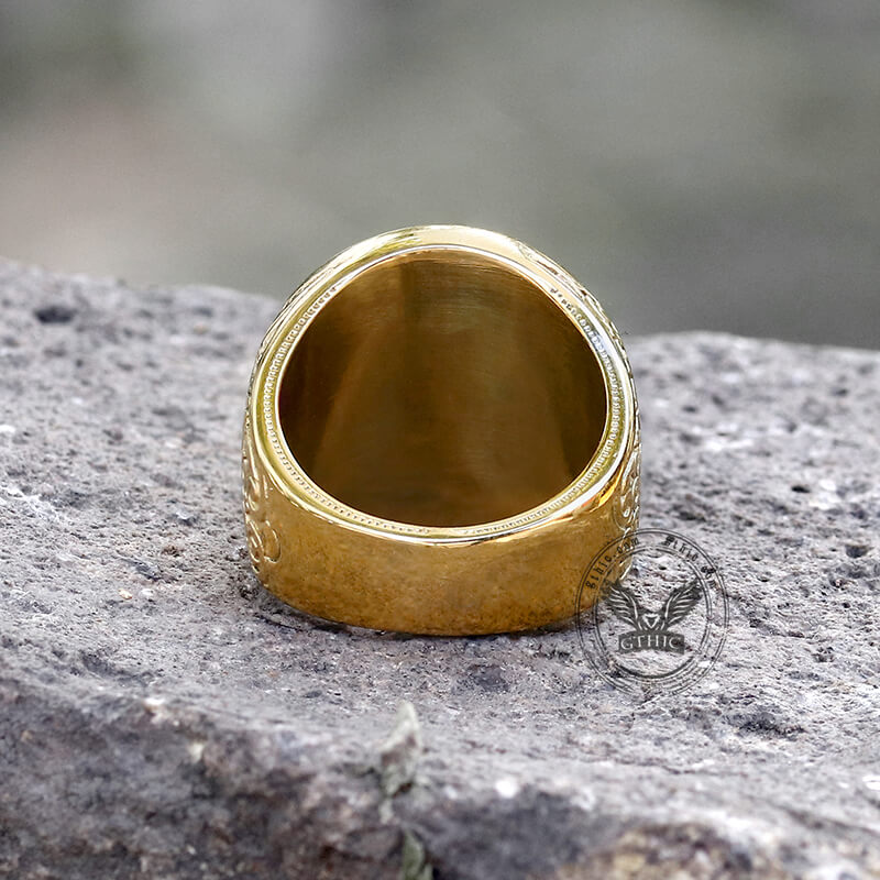 Anello da muratore in acciaio inossidabile con teschio AG