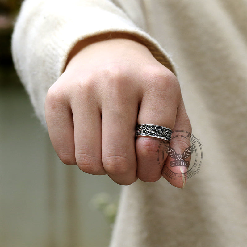 All-Seeing Eye Stainless Steel Band Ring | Gthic.com