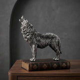 American-Style Distressed Wolf Lion Resin Animal Ornament | Gthic.com