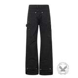 American-Style High-Street Wide-Leg Slight-Flare Cargo Pants