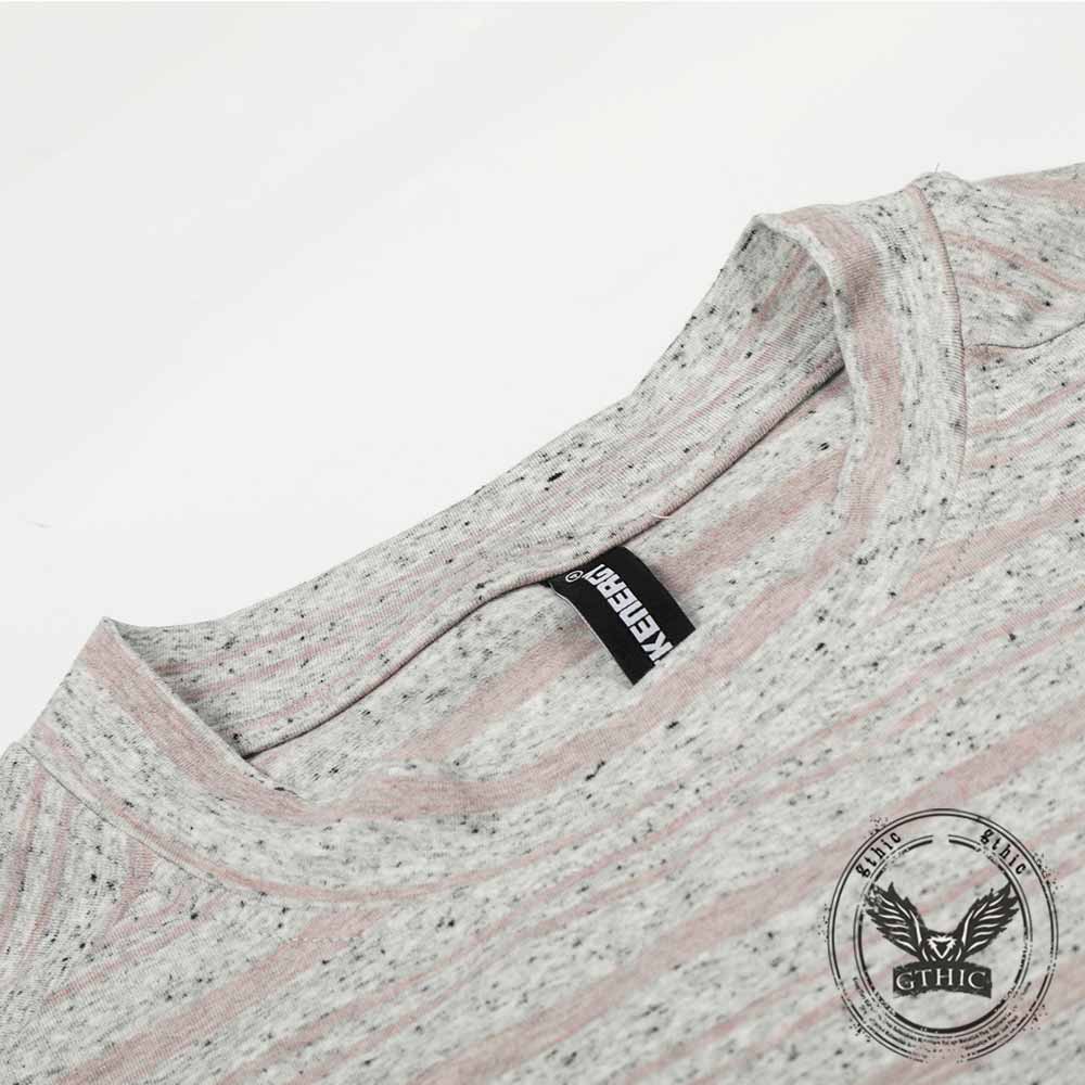 American-Style Letter Print Striped Long Sleeve Top