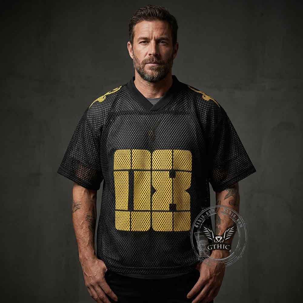 American-Style Loose-Fit Mesh Cutout Sports T-shirt | Gthic.com