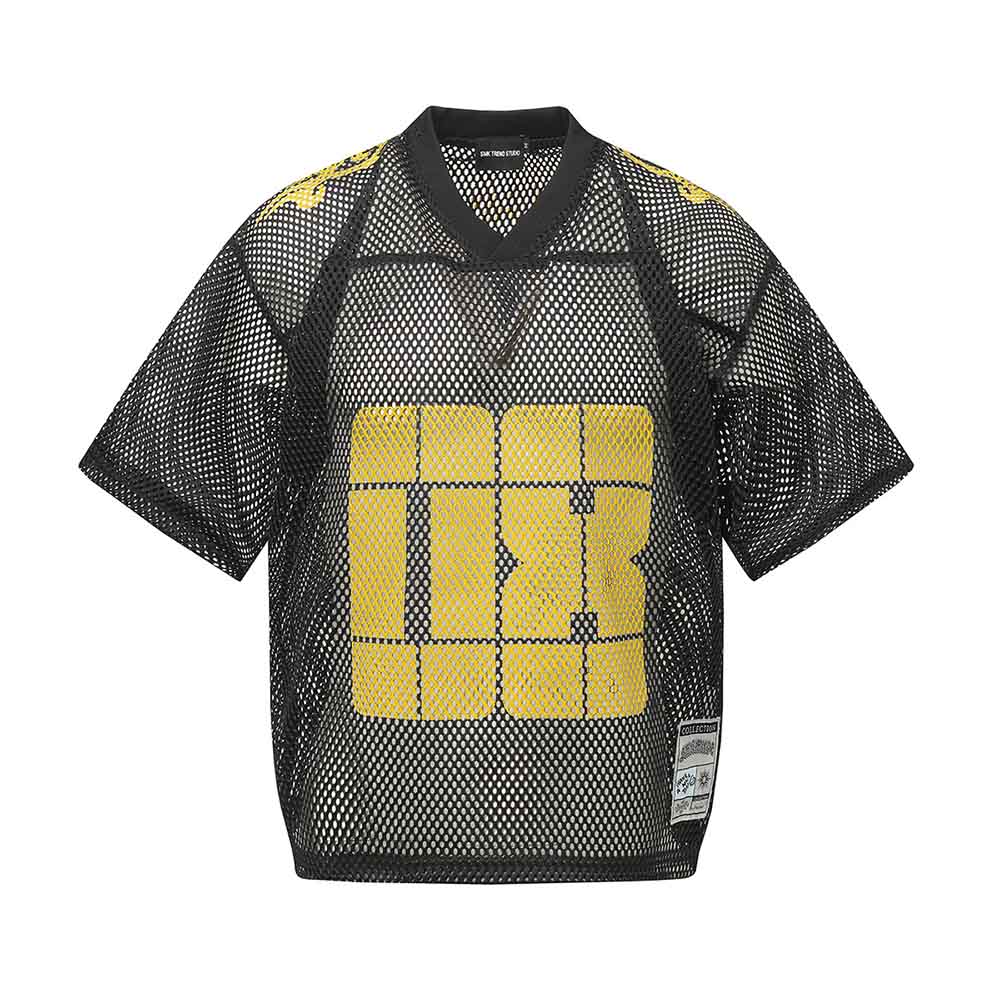 American-Style Loose-Fit Mesh Cutout Sports T-shirt