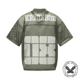 American-Style Loose-Fit Mesh Cutout Sports T-shirt
